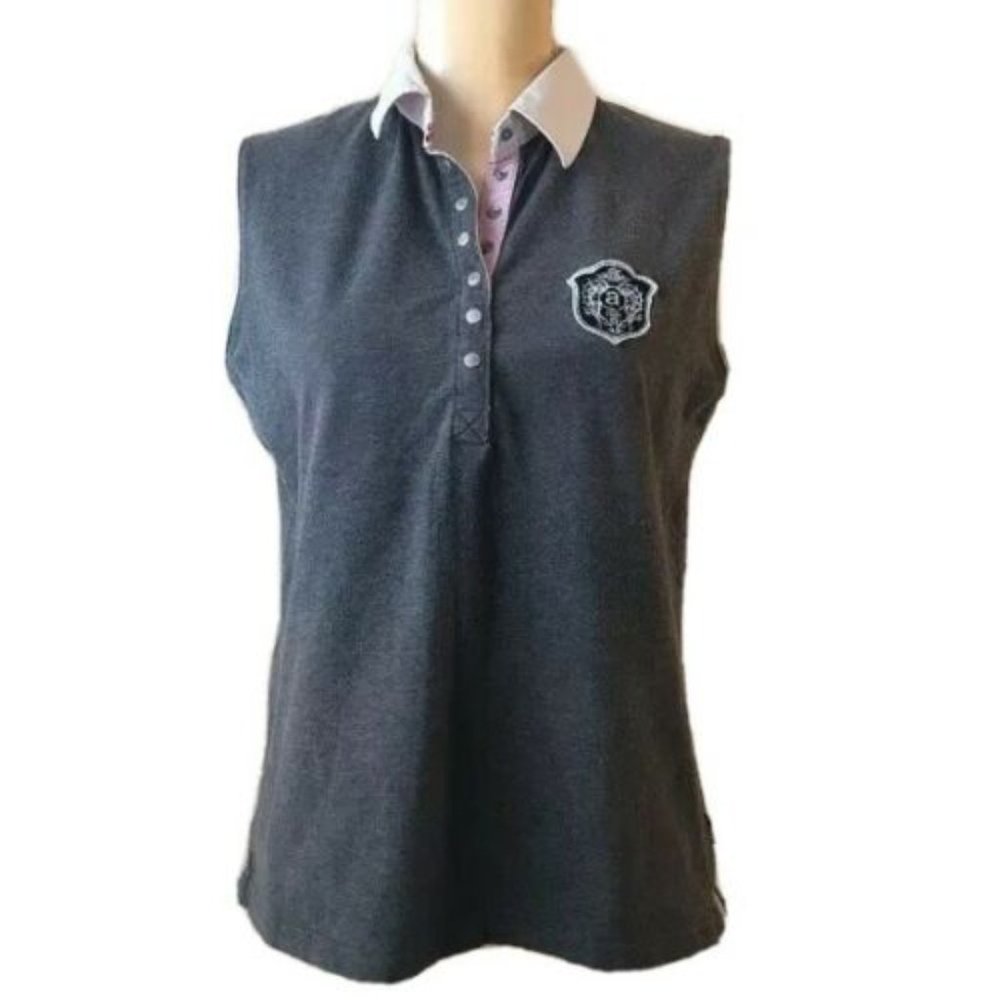 Abacus Sportswear Gray Sleeveless Golf Polo Large